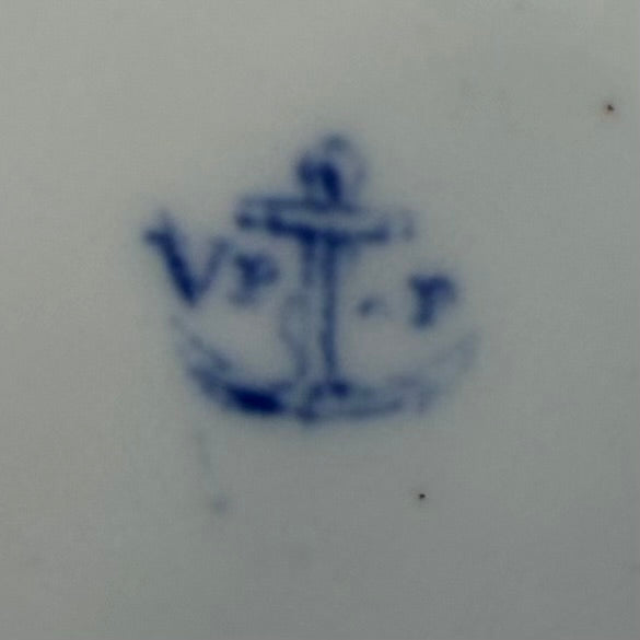 Vajilla de postre de porcelana P.P. Fabrik. Noruega SXIX