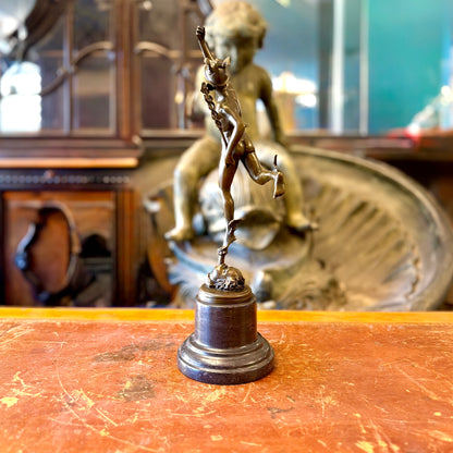 Dios Mercurio en bronce según Jean de Bologne. SXIX