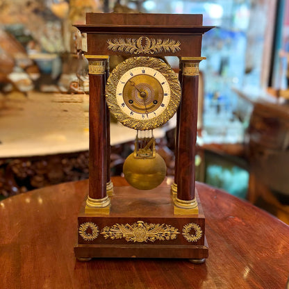 Reloj de pórtico caoba época Napoleón III. Francia SXIX
