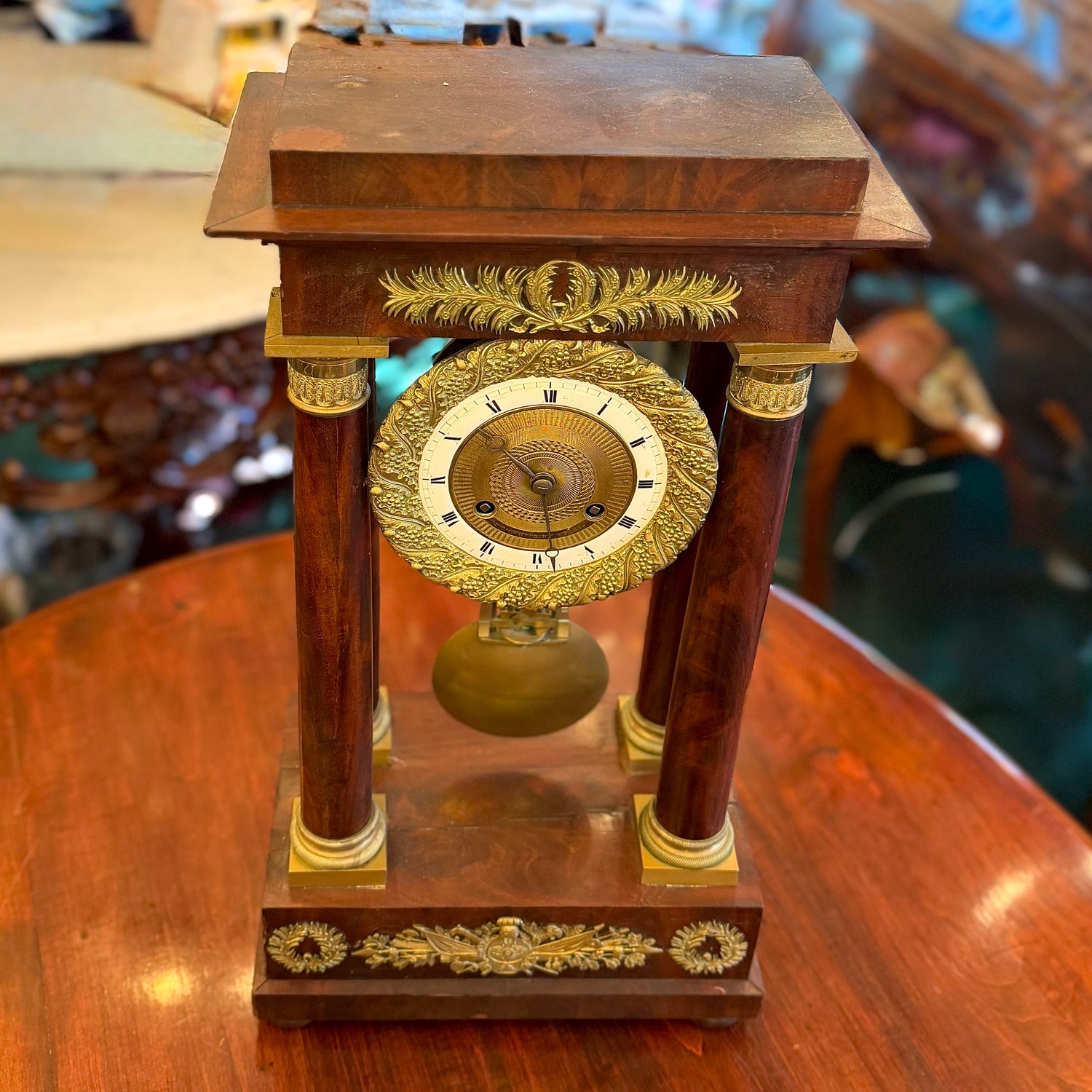 Reloj de pórtico caoba época Napoleón III. Francia SXIX