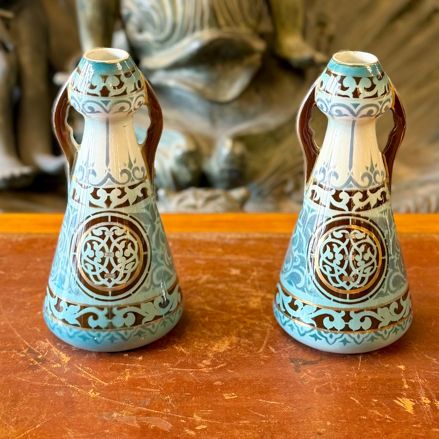 Par de jarrones Art- Nouveau et Hamage Nord. Francia SXX