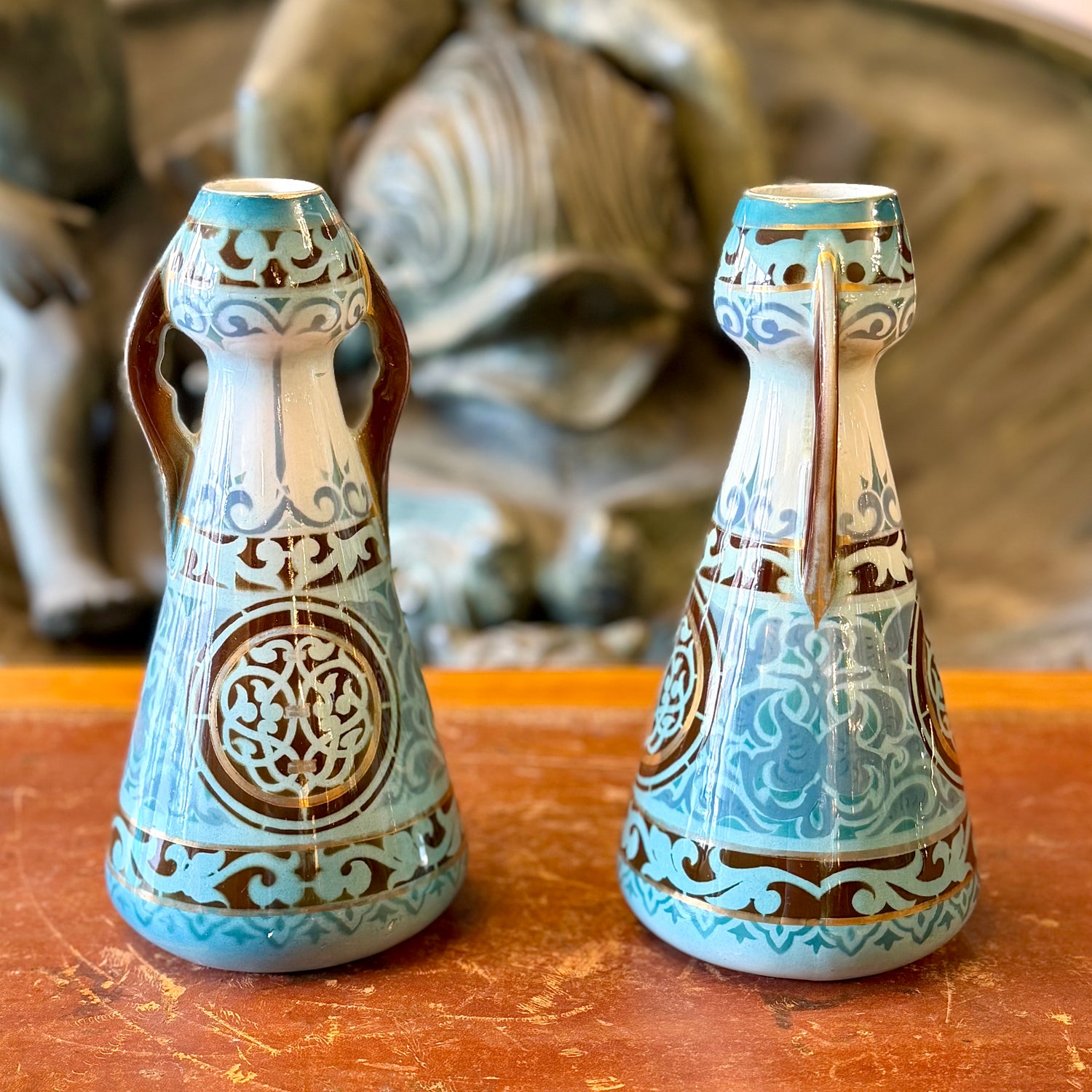 Par de jarrones Art- Nouveau et Hamage Nord. Francia SXX