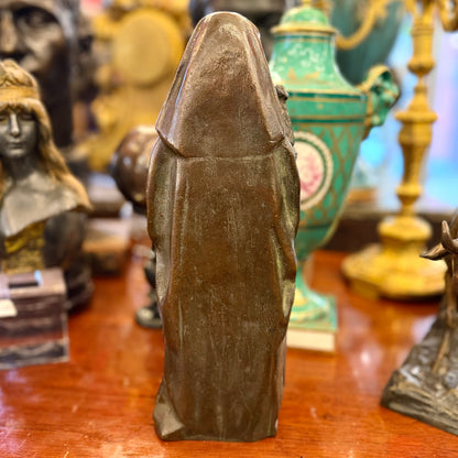 Virgen de bronce con Jesus y San Juan Bautista. SXX Art-Deco