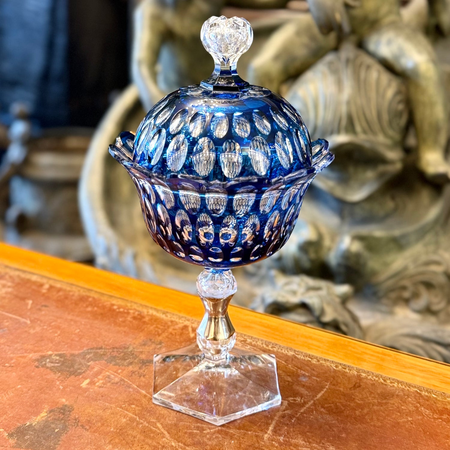 Dulcero de cristal cortado belga de lonjas. Bélgica SXX