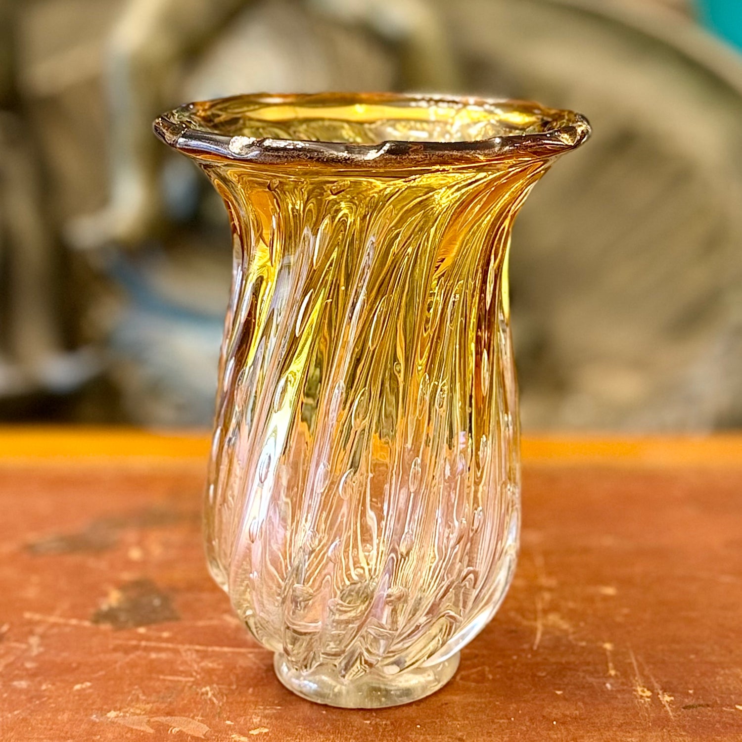 Florero cristal Yungay Obispo. Chile SXX