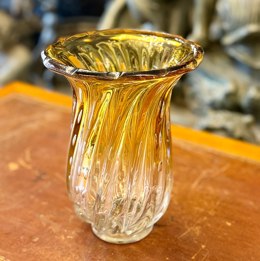 Florero cristal Yungay Obispo. Chile SXX