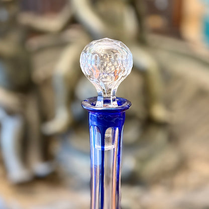 Botella cristal cortado bohemia azul. Checoeslovakia SXX