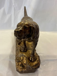Perro firma L.BUREAU de bronce. Francia SXIX